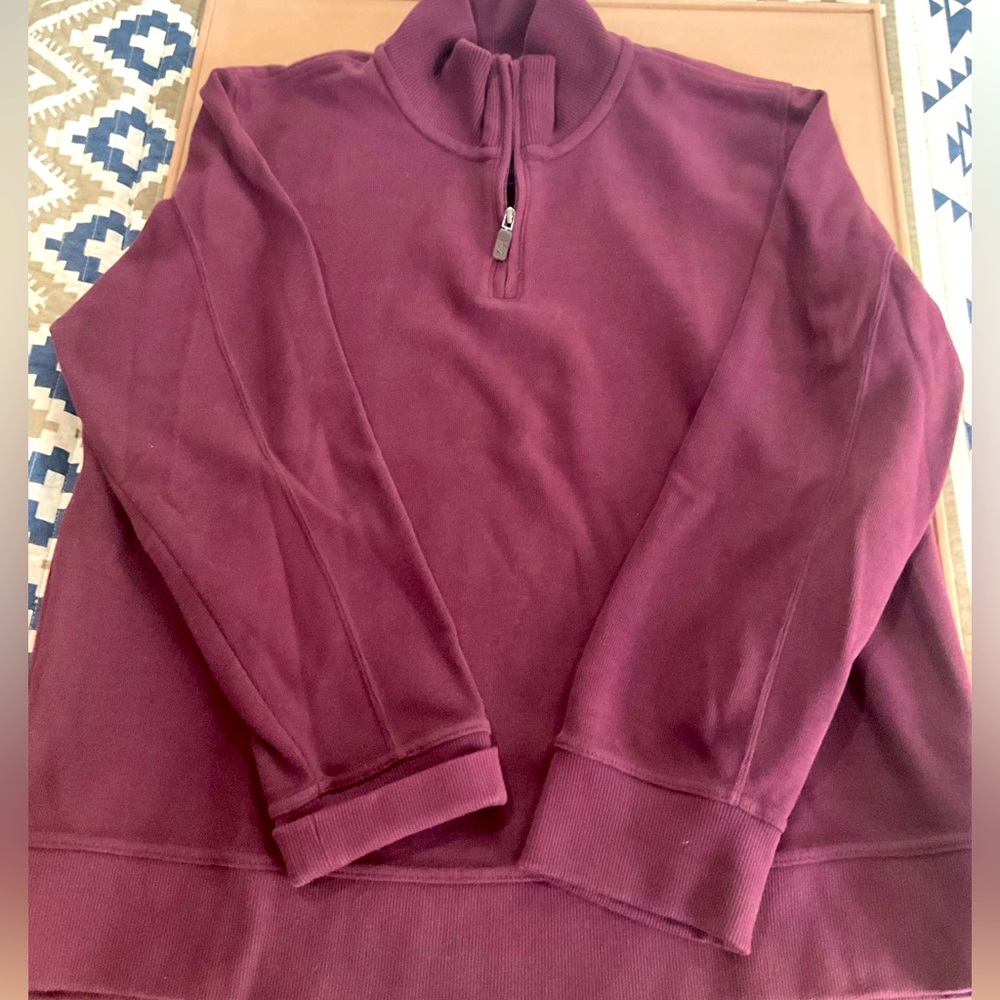 Eddie Bauer Men's Burgundy Half-Zip Sweater